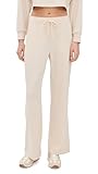 Beyond Yoga Women's Breathe Easy Ribbed Wide Leg Pants, Ivory, S