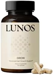 Lunos Grow Hair Growth Supplements – 17 Ingredient Formula with Biotin, Saw Palmetto, & Marine Collagen for Thicker, Fuller Hair – Hair Growth Vitamins for Women & Men