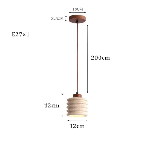 Lámpara colgante minimalista de piedra para iluminar mesas de comedor e islas E27 4