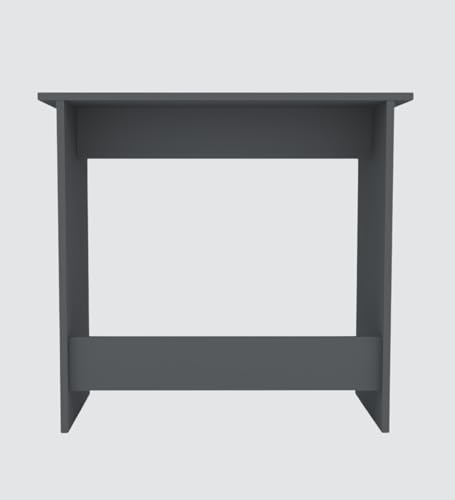 Image of Compact Study Desk, Grey, 80x40x74 cm, Space-Saving Home Office Table, Modern Design, DIY Assembly