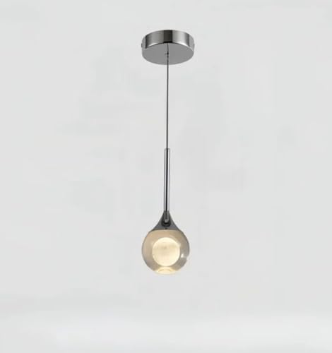 TPWEWRX Lampada a sospensione moderna Art Déco Moon Lampada a sospensione da letto da lettura Lampade a sospensione per soggiorno (Silver)