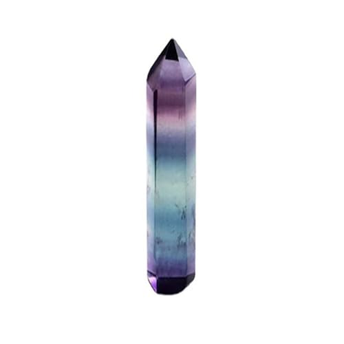Natural Hexagonal Crystal Rainbow Fluorite Quartz Healing Fluorite Wand Stone Energy Stone Crystal Hexagonal Single Pointed Gemstone