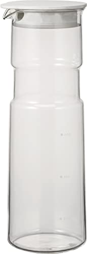 HARIO 6FP-10-W Cold Water Jug Heat-Resistant Glass Free Jug-Hold Design 1 000 ml White Made in Japan Barley Tea Bottle Tea Refrigerator