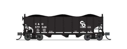 Broadway Limited 7152 3-Bay Hopper, C&O, Black & White, 2-Pack A, N