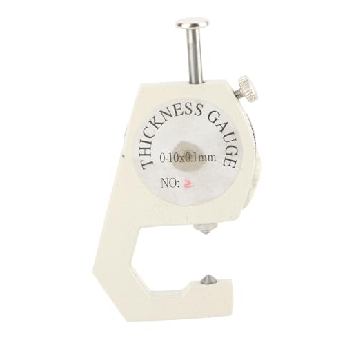 Calibrador de espesores con dial, graduación de 0,1 mm, anillo plano, lectura en milímetros, portátil, para joyería, cuero, cartón y papel (cabeza puntiaguda, rango 0–10 mm) miniatura 5
