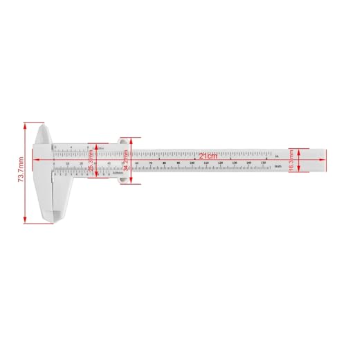 Calibrador Vernier Plástico 150mm Alta Precisión 3 uds miniatura 6