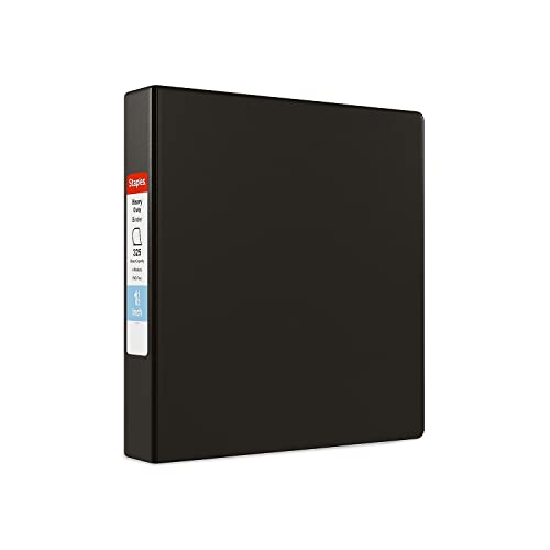 Staples 82706 Heavy Duty 1 1/2-Inch 3-Ring Non-View Binder Black (24650)