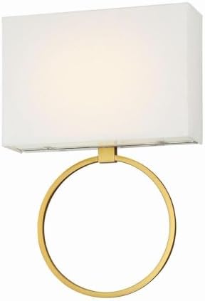 Minka Lavery 4020-679-L Chassell White LED Wall Sconce Lighting, 1-Light, 20 Watts, Honey Gold (19" H x 13" W)