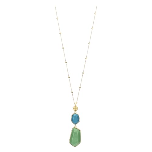 Questa collana da donna con pietre in ceramica e quadrifoglio è un gioiello elegante e distintivo, ottimo per chi cerca un accessorio originale e raffinato