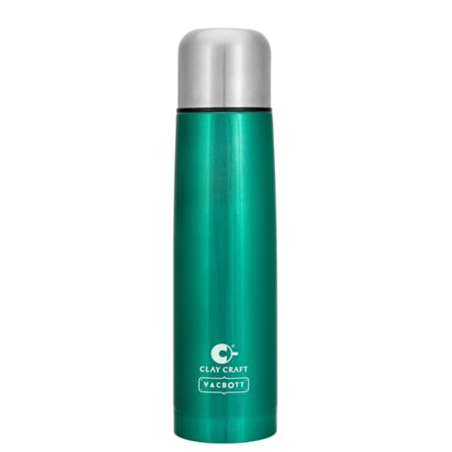 Image of Clay Craft Vacbott Terra Double Walled|18 Hours Hot and 24 Hours Cold Vacuum Insulated|Thermosteel| Flask 500 ml|Steel Water Bottles for Office|Travelling|BPA-Free|BIS Certified|1Year Limited Warranty