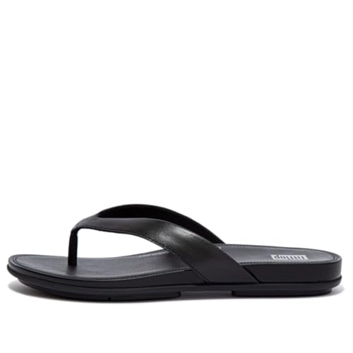 Fitflop Women's Gracie Leather Flip-Flops, All Black, 6