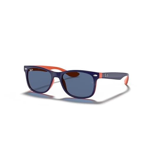 Óculos de sol infantil Ray-Ban Junior RJ9052S New Wayfarer, Top Blue on Orange/Blue, 47 mm