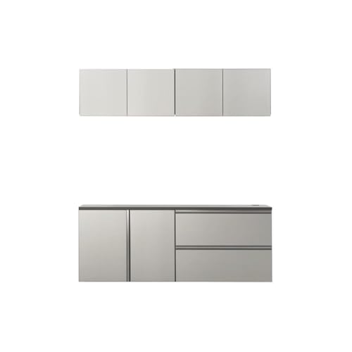 Image of Maykoosh Wall Mounted Storage Cabinet with Doors & Shelves Garage & Home Organization Wood /64x79x20 5 Piece Set