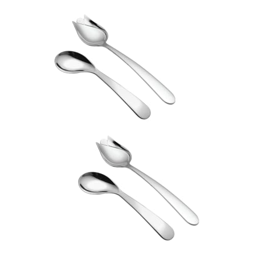 GANAZONO 2セット 製 曲がっ スプーン 食 者 患者用 アングルスプーン 2個*2