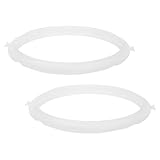 Abaodam Anneaux de Pot en Silicone 2pcs pour Autocuiseur 4l en Aluminium, Joint de Pot sous Pression Blanc, Facile à Nettoyer et Sûr Contact des Aliments, la Cuisine