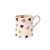 Jian1004 Becher, Tasse, Rosa herzförmige Kaffeetasse Emale Schlafsaal Trinkbecher Büro Frühstück Joghurt Becher Haushalt Milch Saft Tasse,Kaffeebecher(L)
