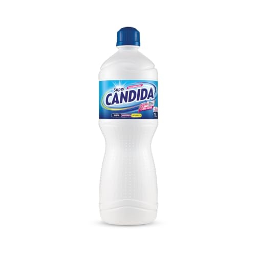 Água Sanitária Super Candida 1L - Alvejante e Desinfetante Multiuso para Limpeza, Higienização de Pisos e Banheiros, Branqueia Roupas e Tira Manchas