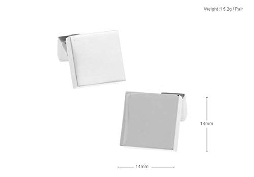 Set de Mancuernillas Cuadradas Plateadas para Hombre miniatura 5