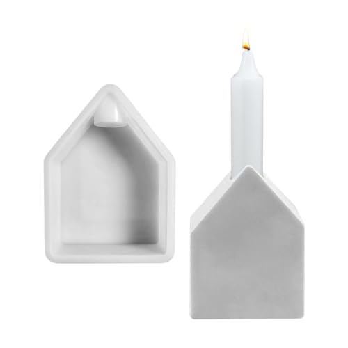 Silikonformen Gießformen Häuser, 3D Silikonform Haus Kerzenhalter, Gießform Kerzenhalter Gießformen Silikon Häuser Epoxidharz Formen Gießform Haus für Sojawachs Kerzen, Seife, Handwerk