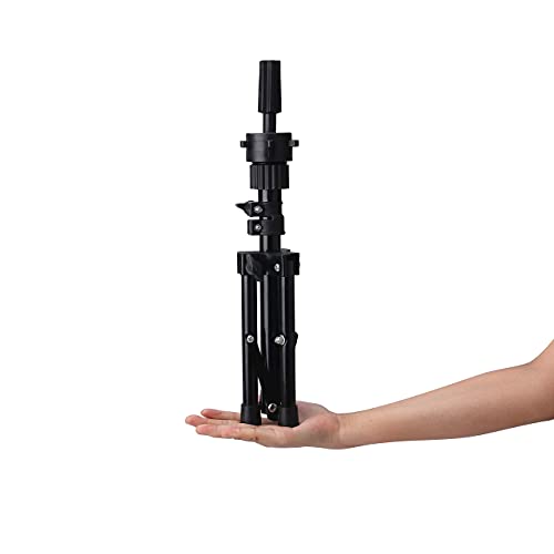 Adjustable Wig Head Stand Tripod Mini Mannequin Head Stand Metal Holder For Mannequin Head, Hairdressing Training Head Mold Mannequin Salon Hair Clamp, Black #TOP7