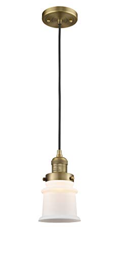Innovations 201C-Bb-G181S-Led Small Canton 1 Light Mini Pendant Part Of The Franklin Restoration Collection, Brushed Brass