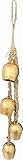 Nautical Gift Decor Iron Wrought Bell Chime Handmade Brass Finish Wall Hanging Rope 4 Bell,for Chris