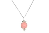 Jessica Luu Jewelry Handmade Sterling Silver Pink Coral Pearl Pendant Necklace