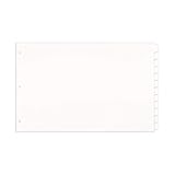 Single Set 11x17 White 12 Tab Index Dividers Extra Long with Holes