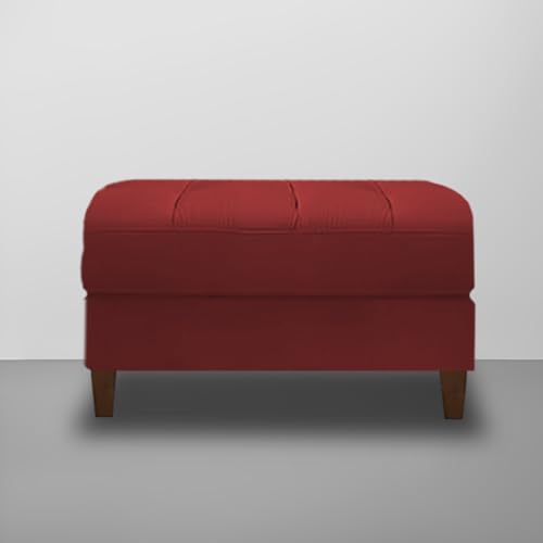 Image of Lezra RHS 4 Seater L Shape Sofa Set with Center Table for Living Room (Maroon Fabric) Premium Fabric Sofa