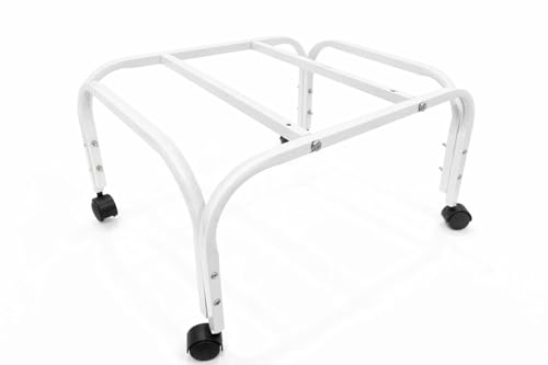 Image of Heavy-Duty Metal Cooler Stand with Wheels for Home & Outdoor Use | Rust-Resistant Trolley | 4 Smooth Rolling Non-Locking Wheels | 100kg Load Capacity | Movable Cooler Base Stand (White)