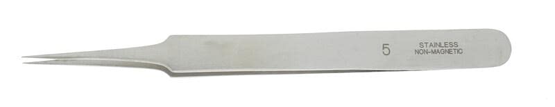 KD89 Watchmaker's Tweezer, Antimagnetic Steel, Shape 5, Length 120mm, Silver