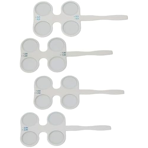 4pcs Optical Flipper Optometry Plastic Flip Trial Lens Plastic Confirmation Flipper Ophthalmic Flipper Optical Instruments (±0.50, ±1.00, ±1.50, ±2.00)