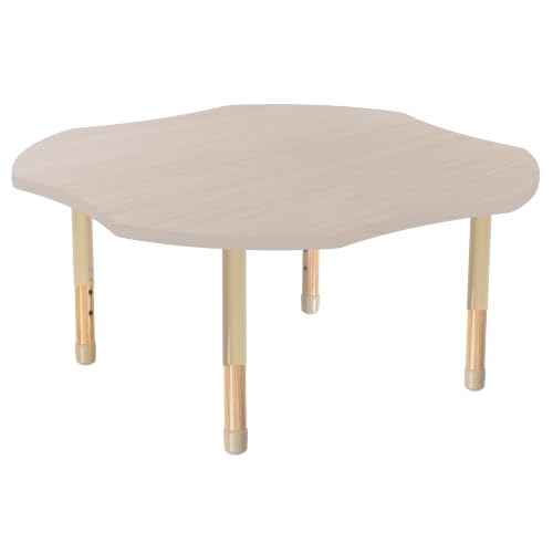 Image of 48 inch x 48 inch Clover Kids Classroom Table with Adjustable Chunky Wood Legs