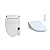ALPHA BIDET JX Elongated Bidet Toilet Seat Bundle with TOTO SW3084#01 WASHLET C5 Electronic Bidet Toilet Seat, White