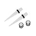 Memsion Ear Stretching Kit Gauges for Ears 54 Pieces 14G-00G Ear Gauges Expander Set Acrylic Ear Spiral Tapers and Plugs Body Earring Piercing Kits White