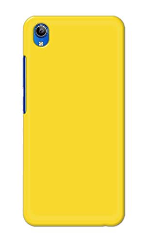 Image of Printed Hard Back Cover Case for Vivo Y1s 2020 Back Cover (Plain Yellow) -1803