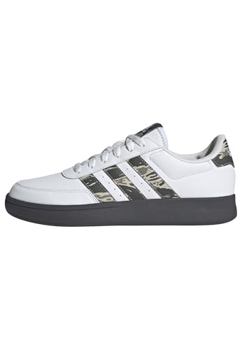 adidas BREAKNET 2.0 Shoes, Zapatos Hombre, FTWR White/Silver Pebble/Carbon, 42 2/3 EU