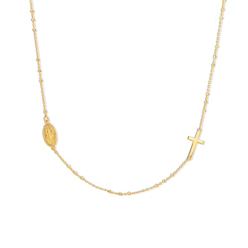 Milan Chiva Dainty Rosary Sideways Cross Virgin Mary Medal Necklace by Milan Chiva - Used condition - Image 7