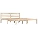 Bounv Massivholzbett Doppelbett Lattenrost Bettgestell Bettrahmen Seniorenbett Palettenbett mit Kopfteil Kiefer 150x200 cm 5FT King Size