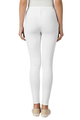 Image of Women's Cotton Lycra Ankle Length Leggings | Regular Rise, Soft 4 Way Stretch Fabric | Casual & Ethnic Wear