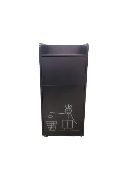 Prosofa Poubelle Noir, restaurants, fast food, cafés, professionnels avec bac pvc inclus 70l