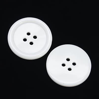 Image of Pack of 12 Buttons Diameter 25 mm,(1 inch) 4 Holed for Sewing and Art and Craft Round White Buttons with 4 Holes| (Button White)