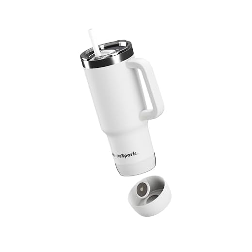 Hidrate Spark Pro 2 Smart Ready Becher mit Silikonmanschette, 850 ml, Weiß