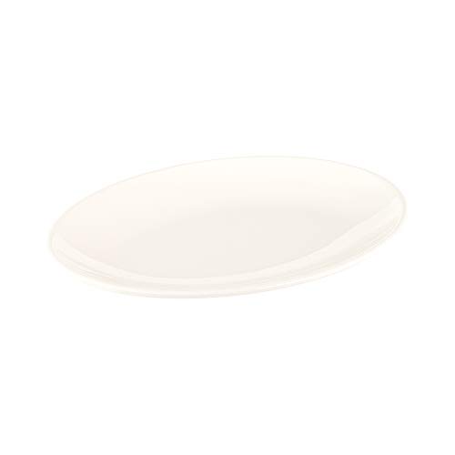 Restaurantware Voga 10 X 7.1 Inch Dinner Plates, 10 Small Oval Plates - Break-Resistant, Dishwasher-Safe, White Melamine Serving Platters, Serve All Types Of Dishes, For Indoor Or Outdoor Use #TOP1