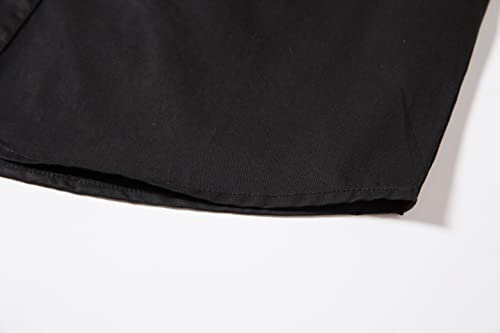 Tronjori Boys Short Sleeve Button Down Casual Woven Shirt Two Pockets(6,Black) #TOP4