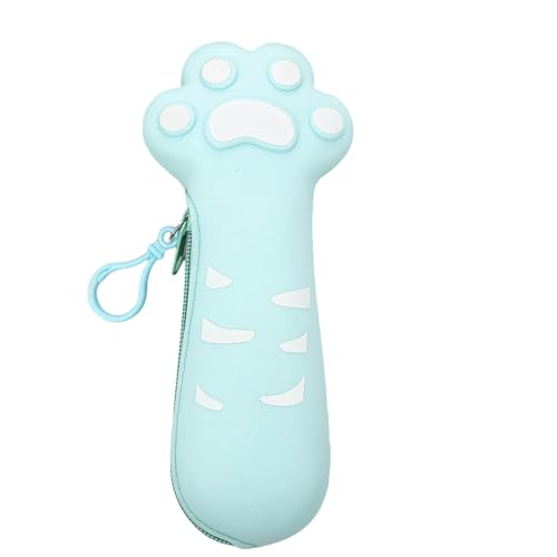 Astuccio per ragazze carota cartone animato morbido matita caso studente carino astuccio portatile Zampa di gatto A silicone blu