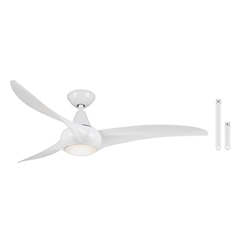 Minka-Aire F844-WH Light Wave 52 Inch Low Profile Ceiling Fan with Integrated LED Light in White Finish with Included 3.5