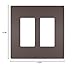Legrand radiant Screwless Wall Plates for Decorator Rocker Outlets, 2-Gang, Dark Bronze, RWP262DBCC6