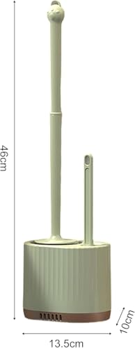 Image of HomeCloud Wall Mounted Silicone Toilet Brush | Soft Bristle Bathroom Cleaning Brush with Holder | Modern Japanese Design | Quick-Drying & Hygienic (Light Green)