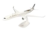 Herpa Snap-Fit Modellflugzeug Etihad Airways Airbus A350-1000 - A6-XWC, Miniatur im Maßstab 1:200, Sammlerstück, Modell mit Standfuß, Kunststoff, Weiß